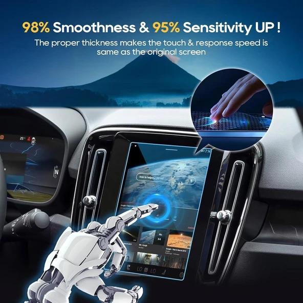 Volvo XC90 2021-2024 Model 8.7 inç Multimedya ve Navigasyon Uyumlu 9H Nano Ekran Koruyucu - 3