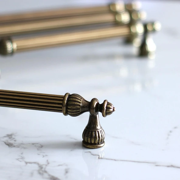 10 Adet Şah 160 mm Eskitme Antik Sarı  Metal Mobilya Mutfak Çekmece Kapak Dolap Dolabı Kulpu Kulbu - Resim 7