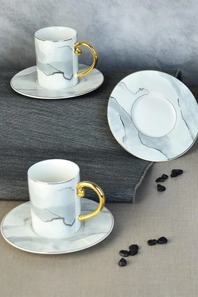 Nishev.com Evini Sev Cindy Lüx 6'lı Kahve Fincanı Takımı - 2