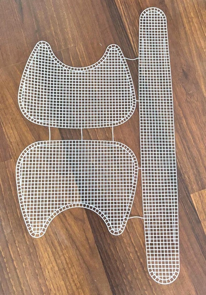 Angel Çanta Aksesuar İkili Kedi Model  Beyaz Plastik Kanvas