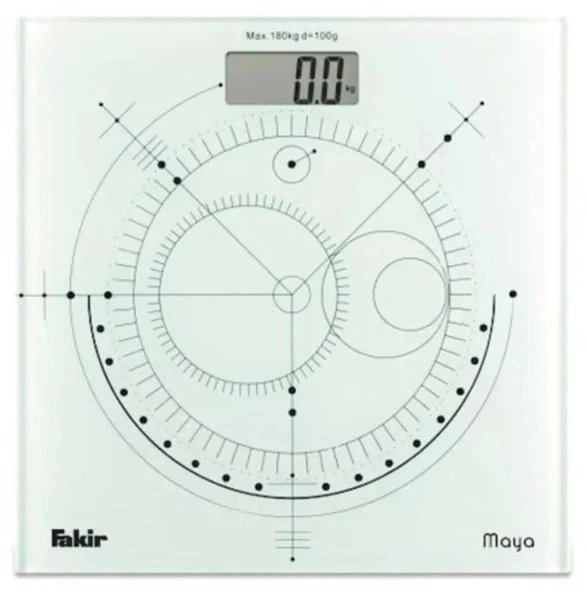 FAKİR MAYA DİJİTAL EKRANLI CAM YÜZEYLİ BANYO BASKÜLÜ (BEYAZ RENK)