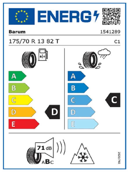 Barum 175/70R13 82T POLARIS 5 Oto Kış Lastiği(Üretim Tarihi: 2025) - 2