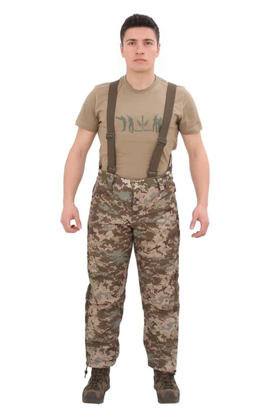 Single Sword Su Geçirmez Kışlık Softshell Mont&Pantolon Salopet Takım - 3