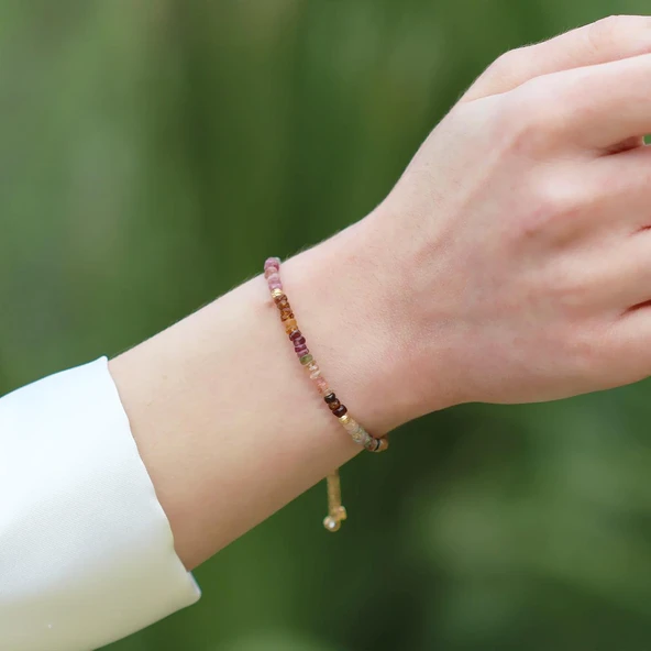 Turmalin Taşlı Asansörlü Gümüş Bileklik - Resim 2