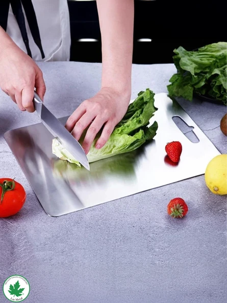 Paslanmaz Çelik Kesme Tahtası, Antibakteriyel, 304 Kalite, Sağlıklı Kesim Tahtası, Metal Kesim Tahtası, Paslanmaz Çelik Kesim Panosu - Resim 6