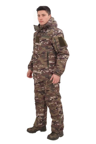 Single Sword Su Geçirmez Kışlık Softshell Mont&Pantolon Salopet Takım - 7