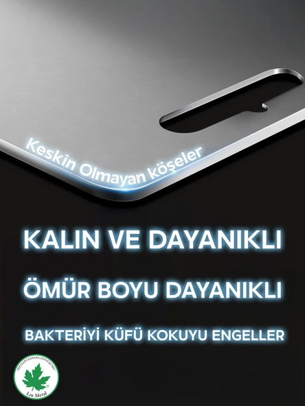Paslanmaz Çelik Kesme Tahtası, Antibakteriyel, 304 Kalite, Sağlıklı Kesim Tahtası, Metal Kesim Tahtası, Paslanmaz Çelik Kesim Panosu - 3