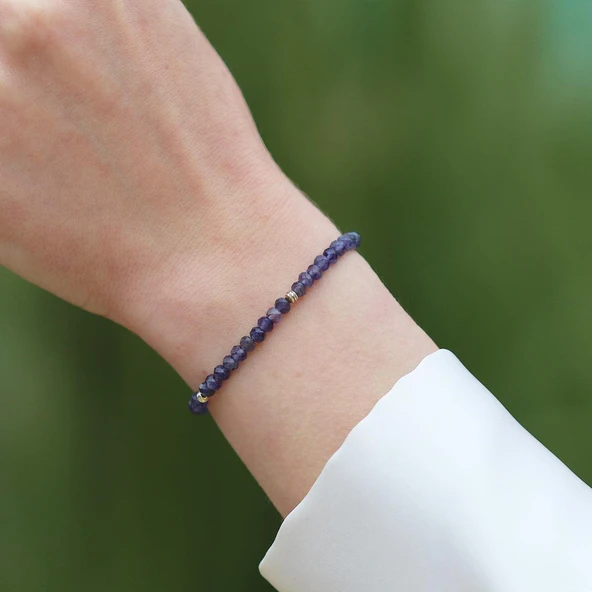 Safir Taşlı Asansörlü Gümüş Bileklik - Resim 5