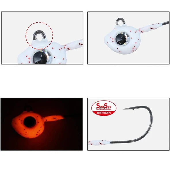 Daiwa Gekkabijin SW Light SS Red Glow Jig Head - Resim 3