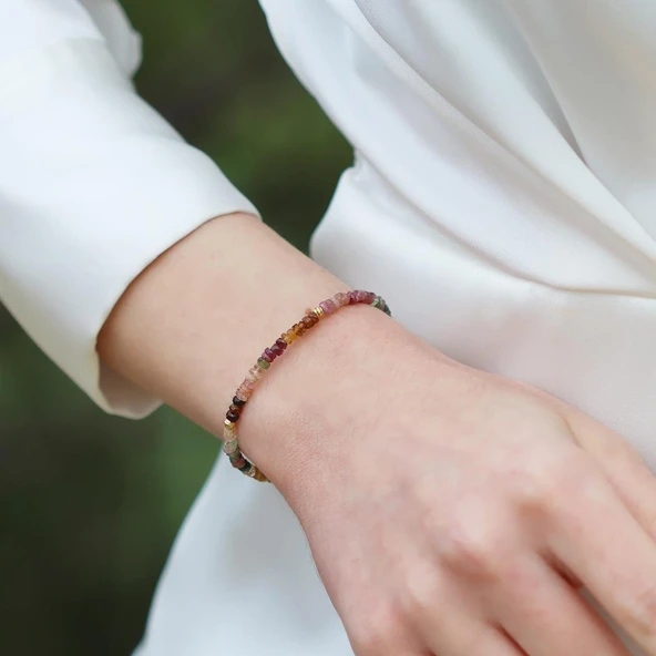 Turmalin Taşlı Asansörlü Gümüş Bileklik ürün görseli 1