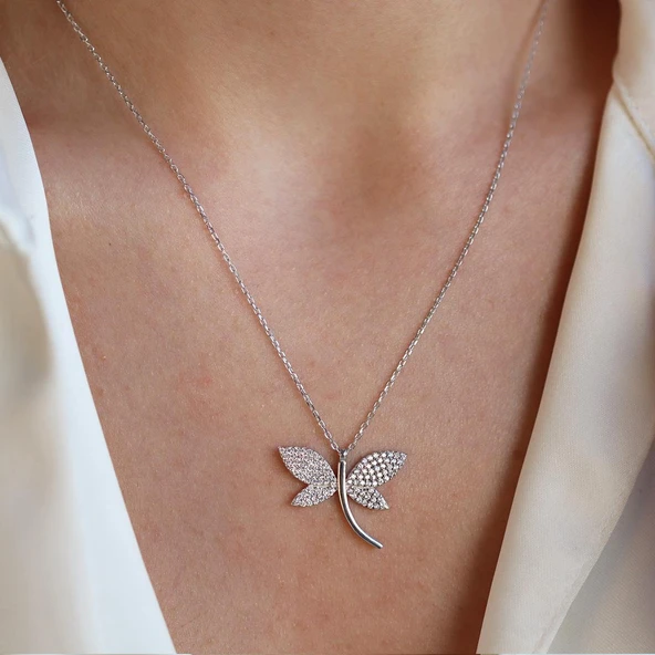 Yusufçuk Zirkon Taşlı Gümüş Kolye - Resim 3