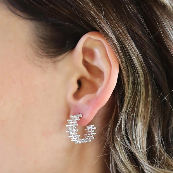 Trend Toplu Gümüş Küpe - Resim 6