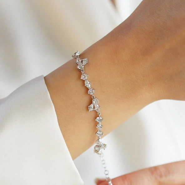 Pndr Taşlı Figürlü Gümüş Bileklik - Resim 4