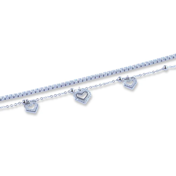 Kalpli Su Yolu Gümüş Bileklik - Resim 3