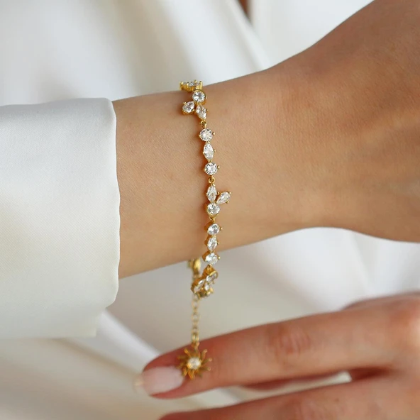 Pndr Taşlı Figürlü Gümüş Bileklik - Resim 2