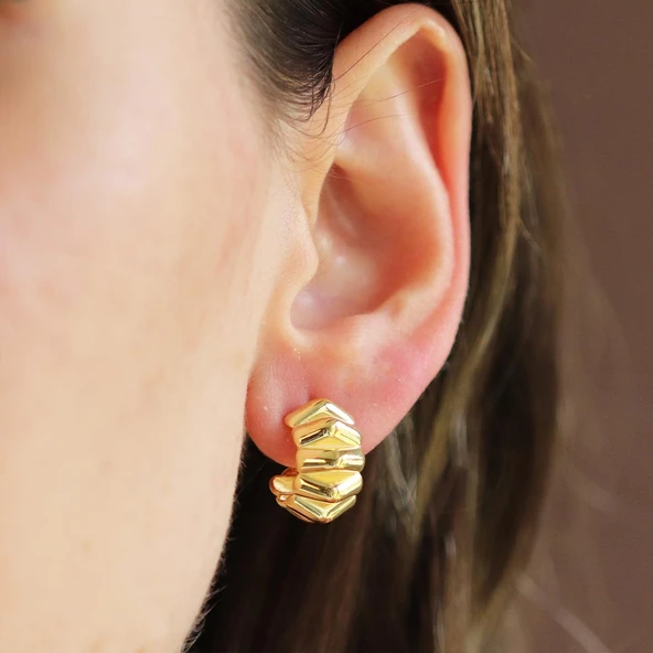 Trend Bombeli Gümüş Küpe ürün görseli 1