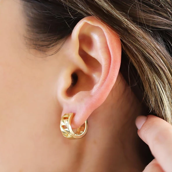 Gurmet Modeli Bombeli Gümüş Küpe - Resim 2