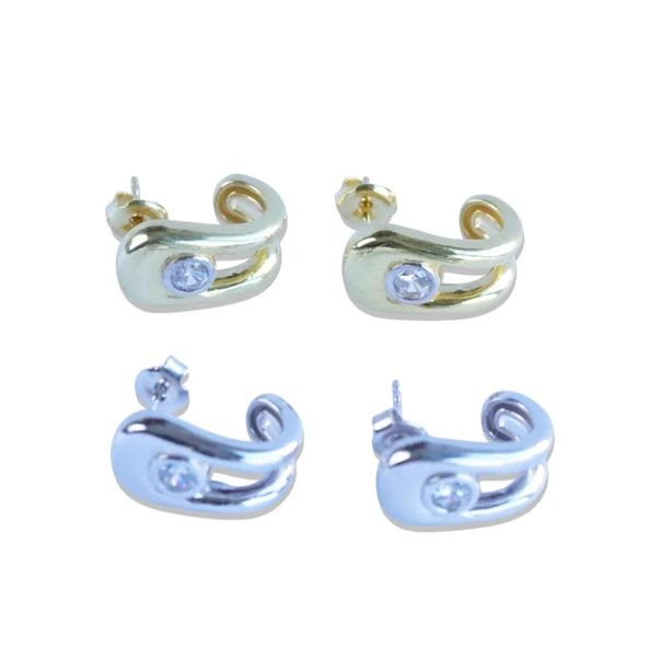 Msska Model Bombeli Gümüş Küpe - Resim 3