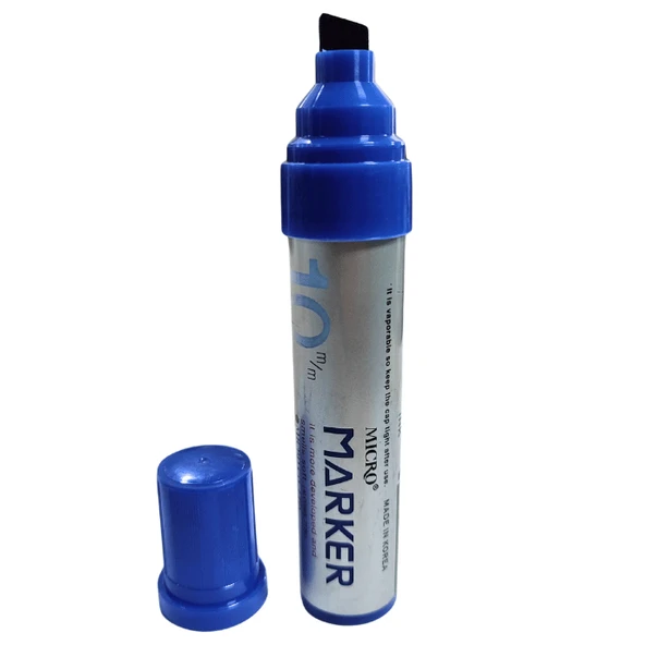 Mikro Markör Permanent 10mm Kesik Uçlu Mavi MMP-1001