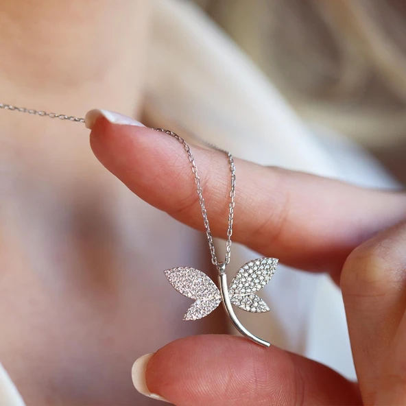 Yusufçuk Zirkon Taşlı Gümüş Kolye - Resim 4