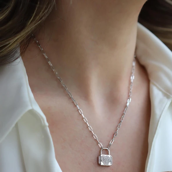 Kalpli Çanta Trend Gümüş Kolye - 2