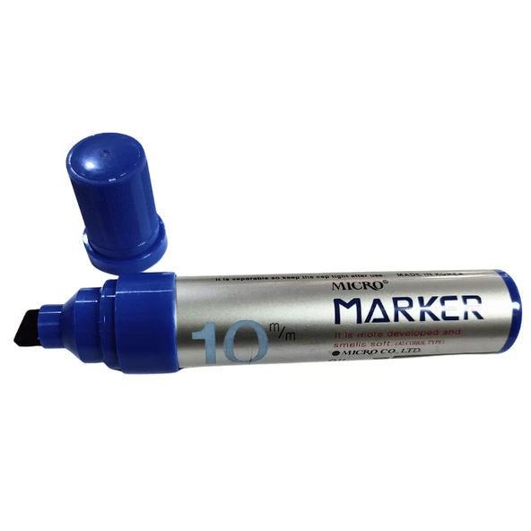 Mikro Markör Permanent 10mm Kesik Uçlu Mavi MMP-1001 - 3