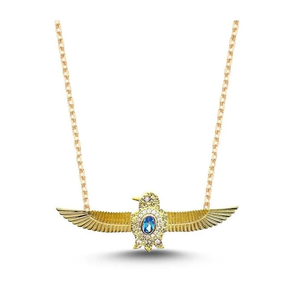 Baykuş Gold Tasarım Gold Gümüş Kolye - Resim 4