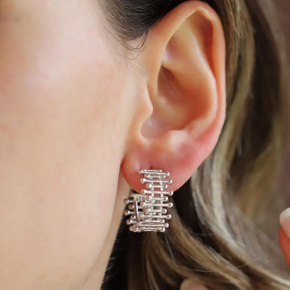 Trend Toplu Gümüş Küpe - Resim 4