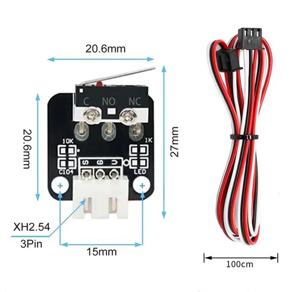 Alkatronik 250V 2A Mikro Limit Switch End Stop 3D Yazıcı Micro Mekanik Durdurma Anahtar Cnc Makebot Prus - Resim 5