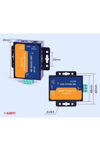 Alkatronik USR-TCP232-304 Rs485 to Ethernet Çevirici Modül Metal Kutu Endüstriyel Tip Seri Port Sinyal Çevirici - Resim 5
