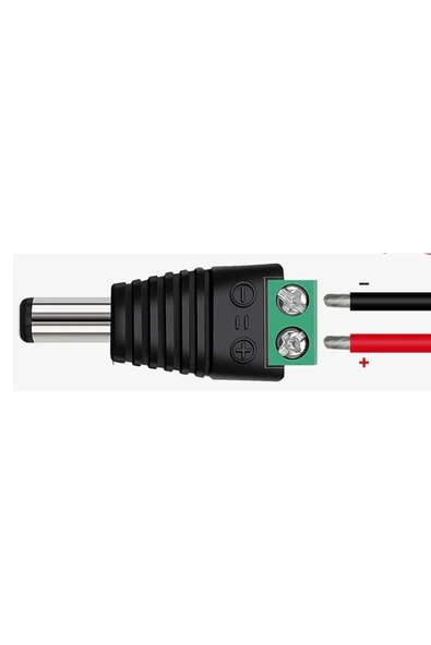 Alkatronik 5.5mm x 2.1mm Dc Adaptör Klemens Dönüştürücü Erkek 24V 5A 2 Pin Terminal Kolay Lehimsiz Hızlı Bağlan - Resim 2