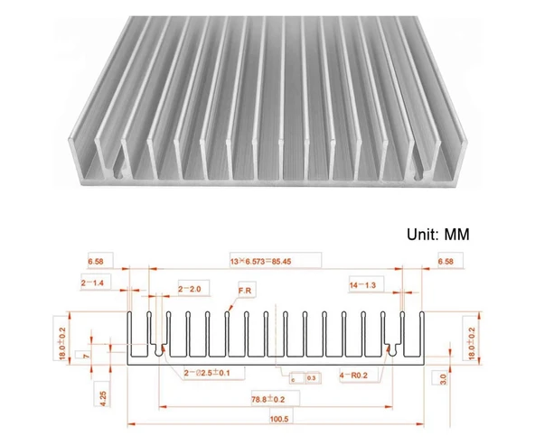 Alkatronik 10cm x 10cm x 1.8cm Alüminyum Metal Soğutucu Blok Radyatör Peltier Isı Düşürücü Amfi Led Entegre - Resim 5