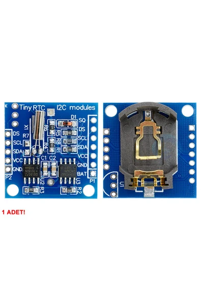 Alkatronik DS1307 RTC IIC Zaman Modül Gerçek Zaman Saat I2C 24C32 Eeprom Sn/Dakika/Saat/Gün/Ay/Yıl/Tarih Hesap - Resim 6
