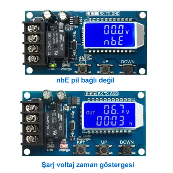 Alkatronik XY-L10A 10A Akü Şarj Kontrol Koruma Modülü 12V 24V Batarya Kurşun Asit Jel Akü Lityum Li-lon Pil - 6