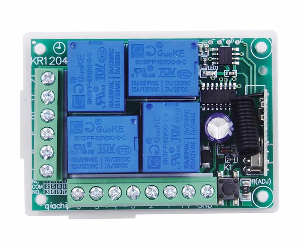Alkatronik 433MHz RF 4 Kanal Röle Modül DC 12V 4 Buton Kumanda Kablosuz Motor Pompa Fan Lamba Perde Akıllı Ev - 8