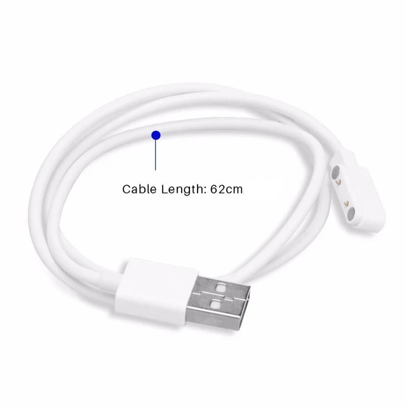 Alkatronik Usb 2 Pin Pogo Kablo Akıllı Saat Manyetik Sabitleyici Şarj Kablosu GT88 GT68 KW08 KW18 KW88 KW98 K99 - 3