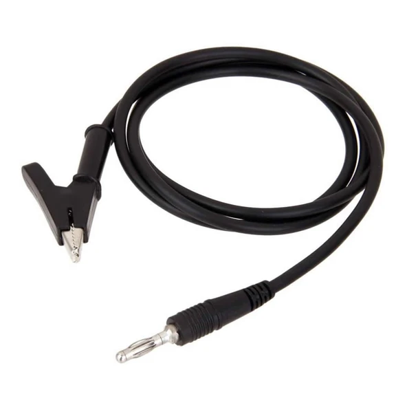 Alkatronik 12A Krokodil Banana Siyah Kablo 1 Metre Yüksek Akım Probu Multimetre Güç Kaynağı Test Ölçme Kablosu - Resim 3