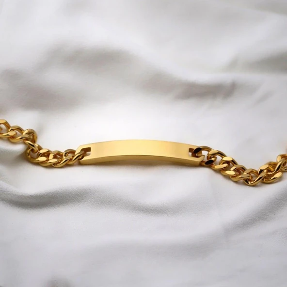 Gold Kaplama Çelik Plaka Künye - Resim 2