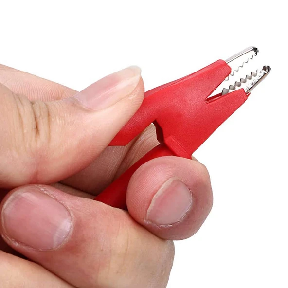 Alkatronik 12A Krokodil Krokodil Kablo Çifti 1 Metre Yüksek Akım Probu Multimetre Güç Kaynağı Test Ölçme Kablos - Resim 2