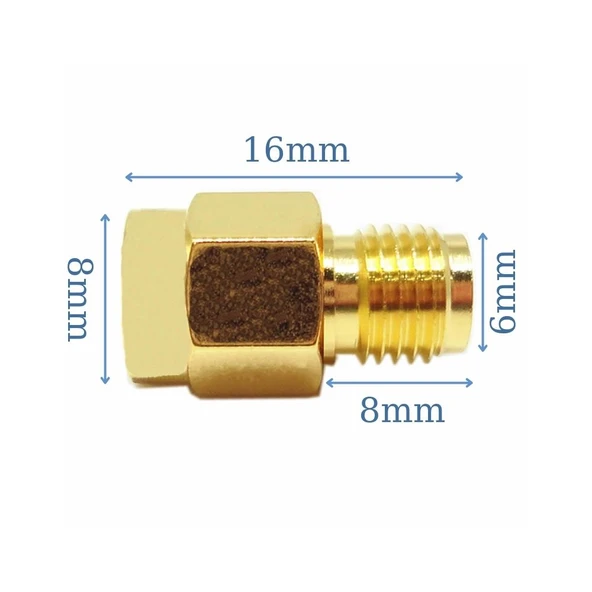 Alkatronik RP SMA Erkek to RP SMA Dişi Adaptör Soket Altın Kaplama Soket 0-6GHz RF Wi-Fi Anten - 3