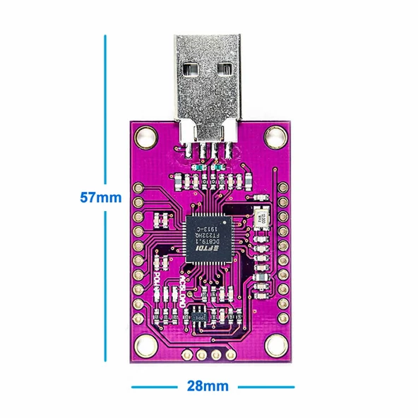 Alkatronik FTDI FT232HQ USB Çevirici Modül Uart Rs232 Rs485 Jtag Flash Card Fifo SPI I2C MPSSE 8051 - Resim 5