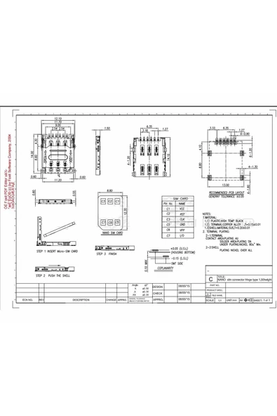 Alkatronik Nano Sim Kart Soket Micro 6 Pin Açılabilir Kilitli Kapak Gsm Akıllı Saat Apple iPhone Cep Telefonu - 8