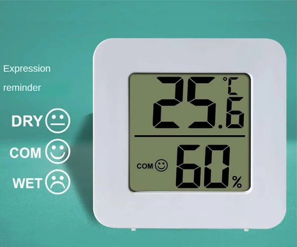 Alkatronik 45mm Mini Nem Sıcaklık Ölçer Hava Durumu Isı Gösterge Dijital Ekran Termometre Ev Oda Ofis Kuluçka - 8