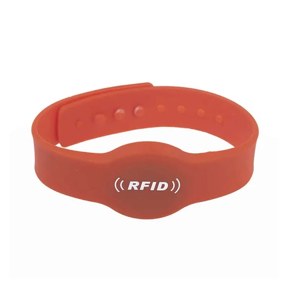 Alkatronik 13.56Mhz Rfid Manyetik Bileklik Kırmızı Su Geçirmez Silikon Proximity Göstergeç 13.56 Mhz Kapı Geçiş - Resim 6