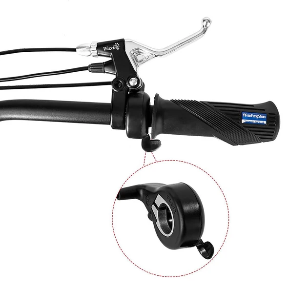 Alkatronik Elektrikli Bisiklet Gaz Kolu Scooter Motor Baş Parmak Hız Kontrol Ekransız Aksesuar Parça 23mm Alüm - Resim 3