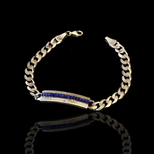 Baget Taşlı Plaka Gurmet Erkek Bileklik ürün görseli 1