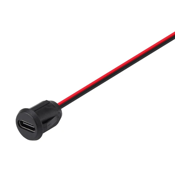 Alkatronik Type C Panel Montaj Dişi Soket 2 Pin 15cm Kablolu Uzatma USB 3.1 Konnektör Araba Kamera Oyuncak - 7