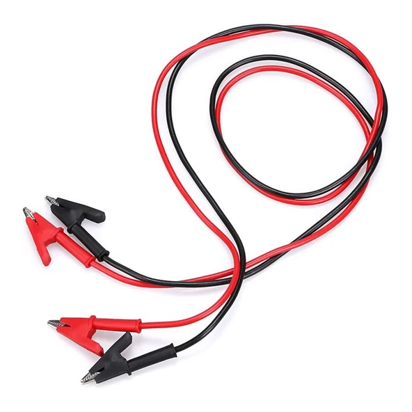 Alkatronik 12A Krokodil Krokodil Kablo Çifti 1 Metre Yüksek Akım Probu Multimetre Güç Kaynağı Test Ölçme Kablos - Resim 6