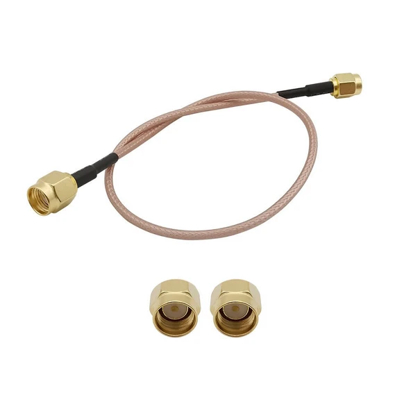 Alkatronik RG316 20cm Rp Sma Erkek (Dişi/Dişi) Kablo RF Uzatma Kablosu Altın Kaplama Soket 0-6GHz Wi-Fi Anten - 3