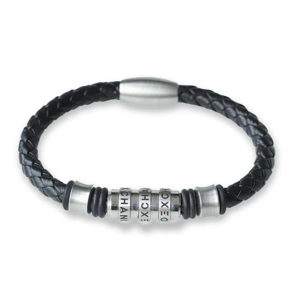 Polo Exchange Erkek Deri Çelik Bileklik ürün görseli 1